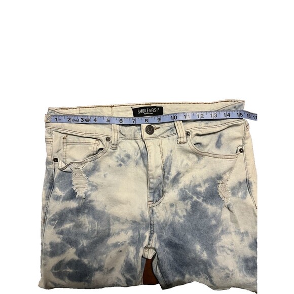 Smoke Rise Men's Distressed, Acid-Wash Moto Jeans 32x32 - Picture 4 of 11